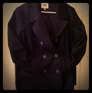 Like new old navy black wool blend peacoat
